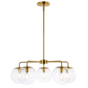 Safavieh Negara Chandelier Satin Brass/Clear Metal/Glass CHA4023A