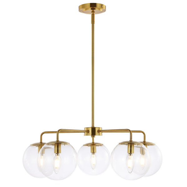 Safavieh Negara Chandelier Satin Brass/Clear Metal/Glass CHA4023A