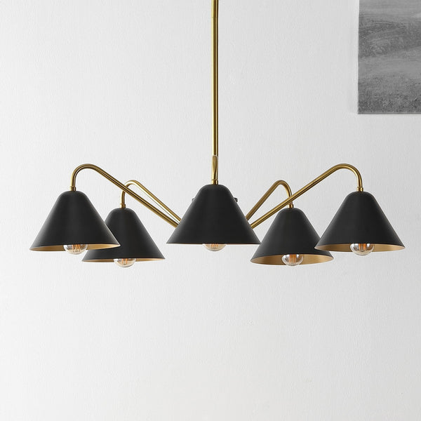 Safavieh Meissa Chandelier Black/Satin Brass Metal CHA4024A