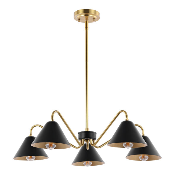 Safavieh Meissa Chandelier Black/Satin Brass Metal CHA4024A