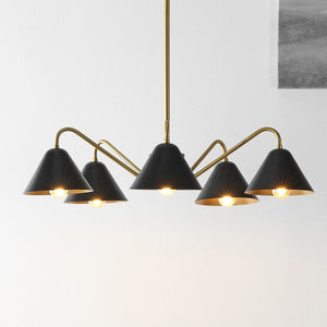 Safavieh Meissa Chandelier Black/Satin Brass Metal CHA4024A