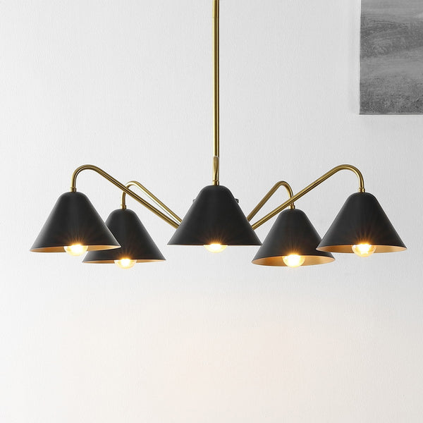 Safavieh Meissa Chandelier Black/Satin Brass Metal CHA4024A