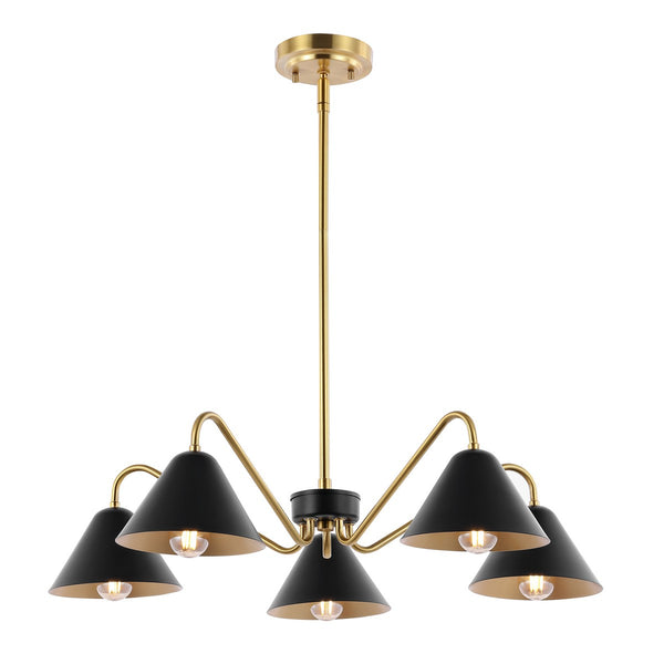 Safavieh Meissa Chandelier Black/Satin Brass Metal CHA4024A