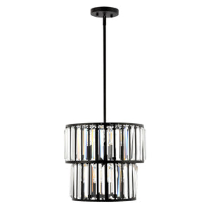Safavieh Crissa Chandelier Black/White Metal/Fabric(Fabric Shade+Metal Shade) CHA4025A
