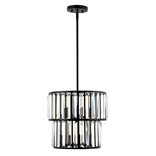 Safavieh Crissa Chandelier Black/White Metal/Fabric(Fabric Shade+Metal Shade) CHA4025A