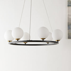 Safavieh Pomona Chandelier Matte Black Iron+Aluminum+Glass CHA4027A