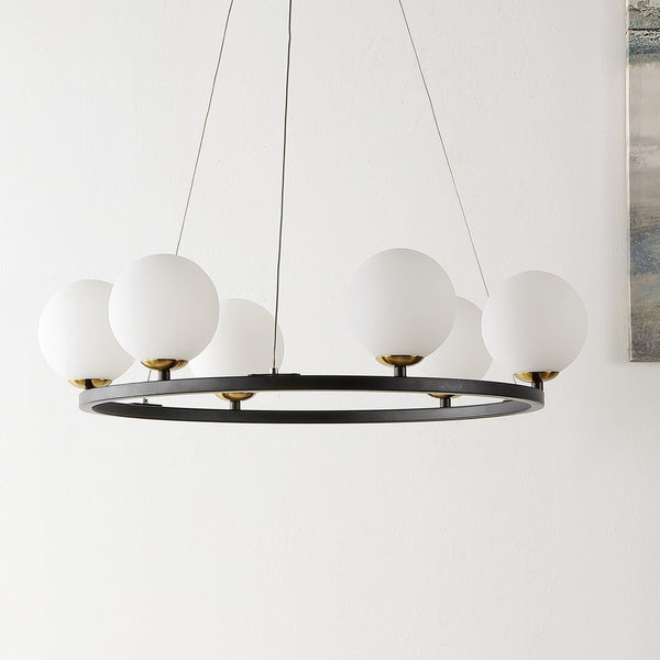 Safavieh Pomona Chandelier Matte Black Iron+Aluminum+Glass CHA4027A