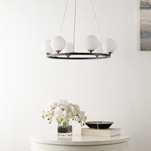 Safavieh Pomona Chandelier Matte Black Iron+Aluminum+Glass CHA4027A