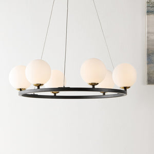 Safavieh Pomona Chandelier Matte Black Iron+Aluminum+Glass CHA4027A
