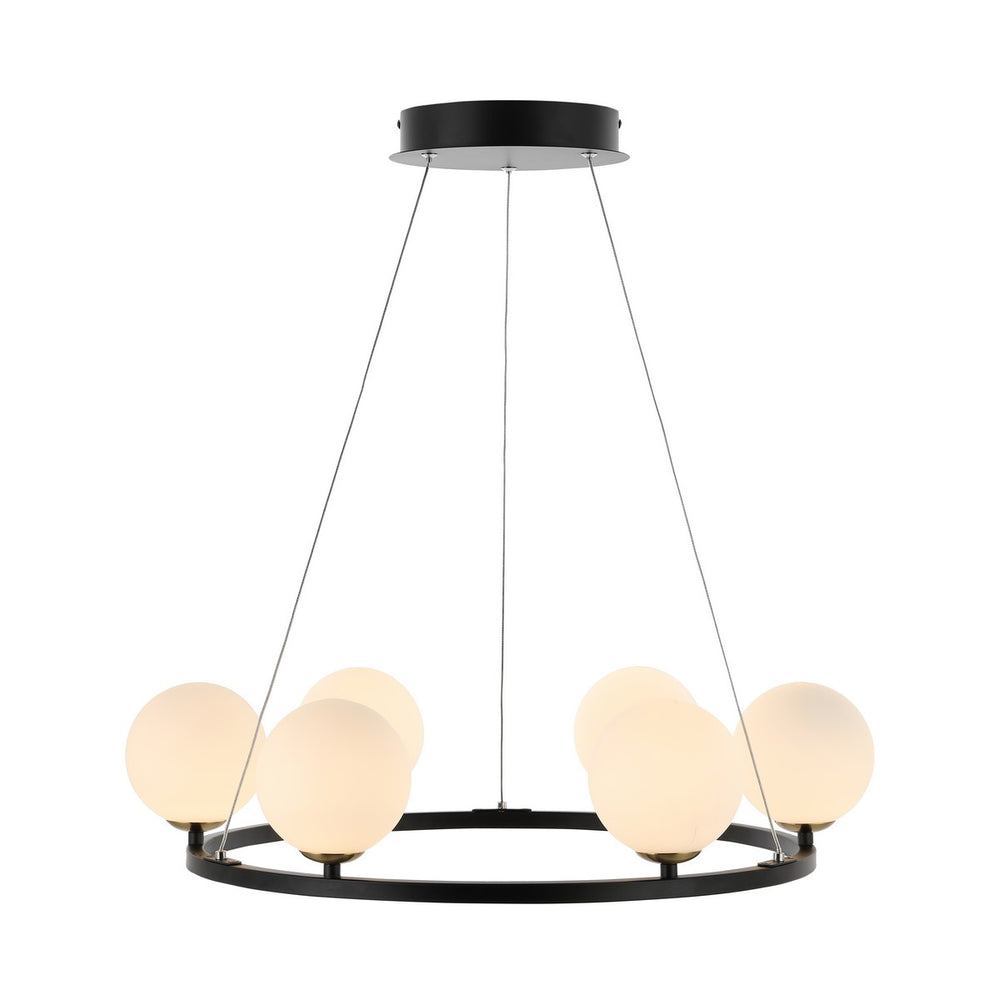Safavieh Pomona Chandelier Matte Black Iron+Aluminum+Glass CHA4027A