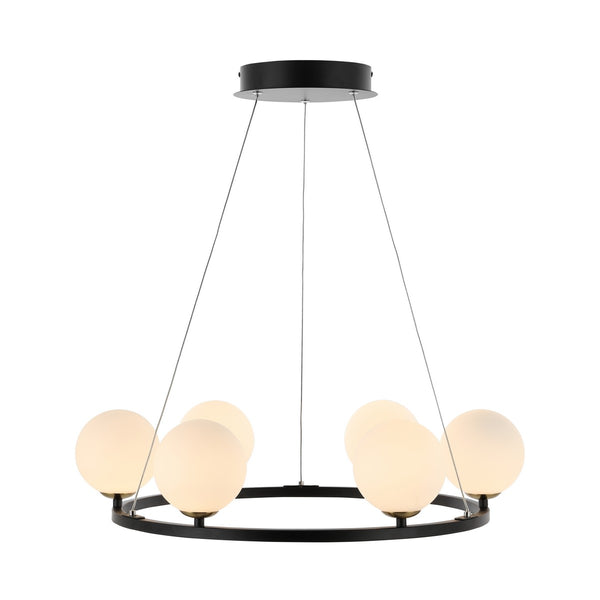 Safavieh Pomona Chandelier Matte Black Iron+Aluminum+Glass CHA4027A
