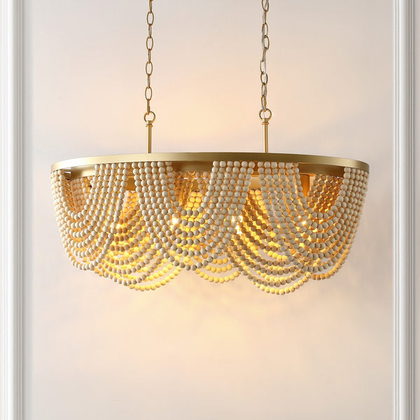 Safavieh Alluri Chandelier Gold / Natural Metal / Wood CHA4034A