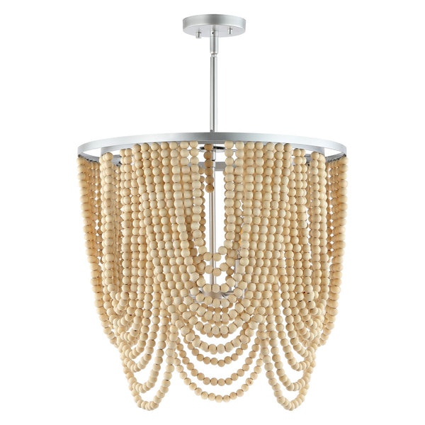 Safavieh Bressi Chandelier Silver / Natural Metal / Wood CHA4035A