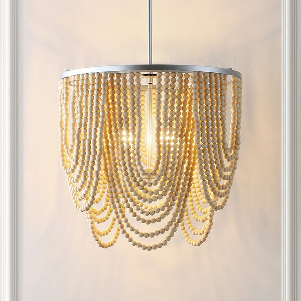 Safavieh Bressi Chandelier Silver / Natural Metal / Wood CHA4035A