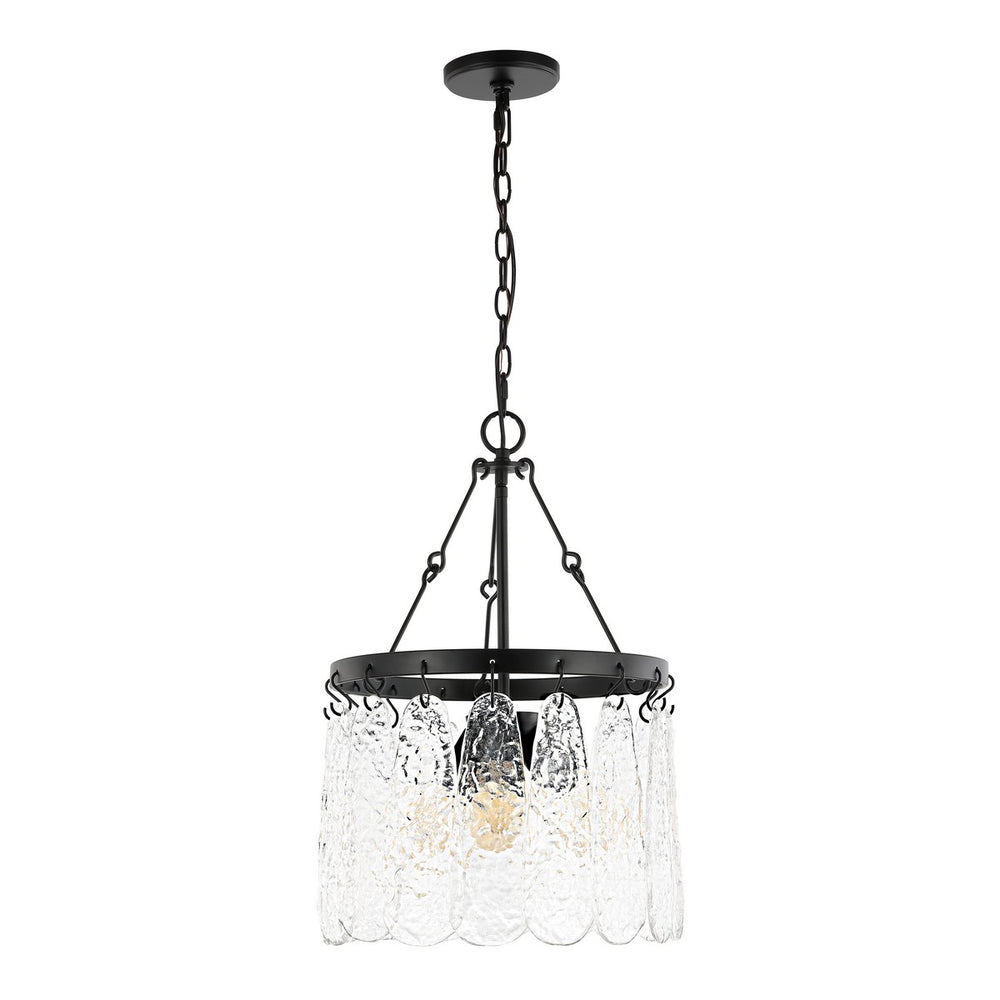 Safavieh Thryssa, 3 Light, 15 Inch, Black/Clear, Iron/Glass Chandelier CHA4055A