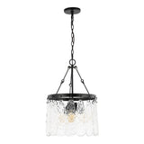 Safavieh Thryssa, 3 Light, 15 Inch, Black/Clear, Iron/Glass Chandelier CHA4055A