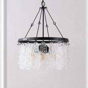 Safavieh Selene, 4 Light, 20 Inch, Black/Clear, Iron/Glass Chandelier CHA4056A