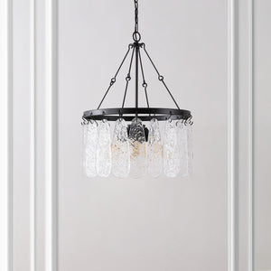 Safavieh Selene, 4 Light, 20 Inch, Black/Clear, Iron/Glass Chandelier CHA4056A