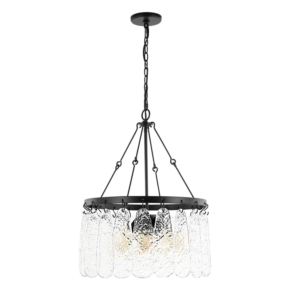 Safavieh Selene, 4 Light, 20 Inch, Black/Clear, Iron/Glass Chandelier CHA4056A