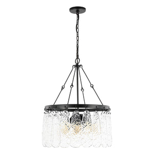 Safavieh Selene, 4 Light, 20 Inch, Black/Clear, Iron/Glass Chandelier CHA4056A