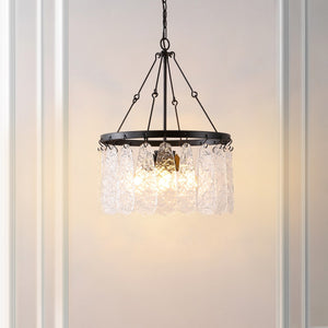 Safavieh Selene, 4 Light, 20 Inch, Black/Clear, Iron/Glass Chandelier CHA4056A