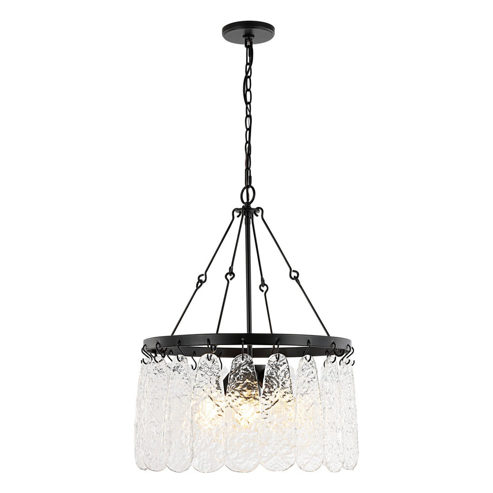 Safavieh Selene, 4 Light, 20 Inch, Black/Clear, Iron/Glass Chandelier CHA4056A