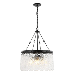 Safavieh Selene, 4 Light, 20 Inch, Black/Clear, Iron/Glass Chandelier CHA4056A