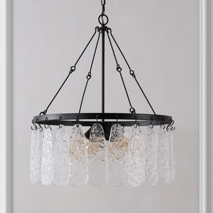Safavieh Aremythia, 6 Light, 25 Inch, Black/Clear, Iron/Glass Chandelier CHA4057A