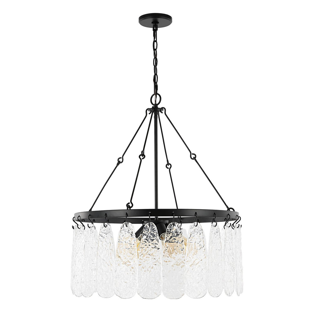 Safavieh Aremythia, 6 Light, 25 Inch, Black/Clear, Iron/Glass Chandelier CHA4057A