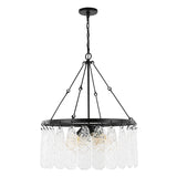 Safavieh Aremythia, 6 Light, 25 Inch, Black/Clear, Iron/Glass Chandelier CHA4057A