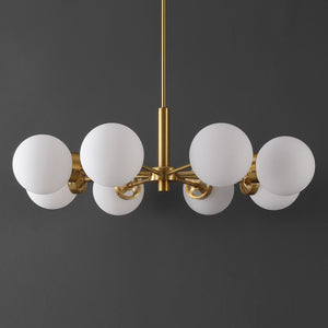 Safavieh Prosie, 8 Light, 32 Inch,  Gold, Iron Extendable Chandelier Gold / White Iron CHA4062A