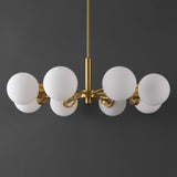 Safavieh Prosie, 8 Light, 32 Inch,  Gold, Iron Extendable Chandelier Gold / White Iron CHA4062A