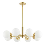 Safavieh Prosie, 8 Light, 32 Inch,  Gold, Iron Extendable Chandelier Gold / White Iron CHA4062A