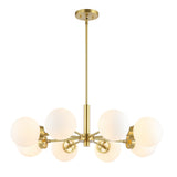 Safavieh Prosie, 8 Light, 32 Inch,  Gold, Iron Extendable Chandelier Gold / White Iron CHA4062A