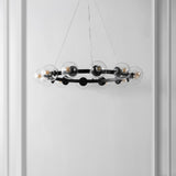 Safavieh Rylian, 12 Light, 38 Inch, Black, Iron/Glass Chandelier Black CHA4063A