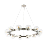 Safavieh Rylian, 12 Light, 38 Inch, Nickle, Iron/Glass Chandelier Nickle CHA4063B