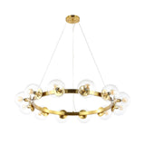 Safavieh Rylian, 12 Light, 38 Inch, Brass, Iron/Glass Chandelier Brass CHA4063C