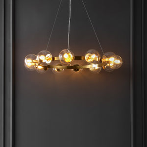 Safavieh Rylian, 12 Light, 38 Inch, Brass, Iron/Glass Chandelier Brass CHA4063C