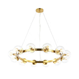 Safavieh Rylian, 12 Light, 38 Inch, Brass, Iron/Glass Chandelier Brass CHA4063C