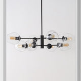 Safavieh Pythea, 8 Light, 36.5 Inch, Black, Iron/Glass Chandelier Black Glass CHA4067A