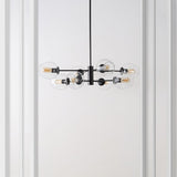 Safavieh Pythea, 8 Light, 36.5 Inch, Black, Iron/Glass Chandelier Black Glass CHA4067A