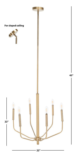 Safavieh Eirene Chandelier Antique Brass Iron CHA7011A