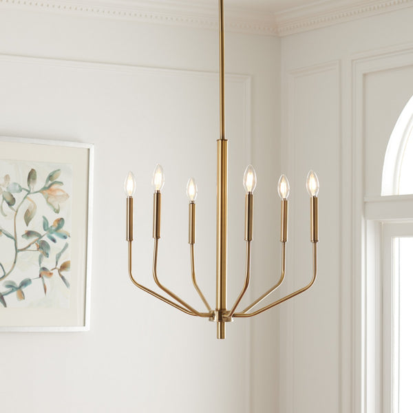 Safavieh Eirene Chandelier Antique Brass Iron CHA7011A