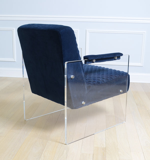 pasargad tribecca collection acrylic velvet accentchair navy CHAIR 139 1 