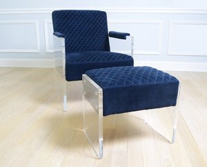 pasargad tribecca collection acrylic velvet accentchair navy CHAIR 139 1 