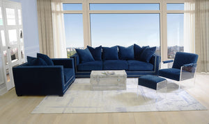 pasargad tribecca collection acrylic velvet accentchair navy CHAIR 139 1 