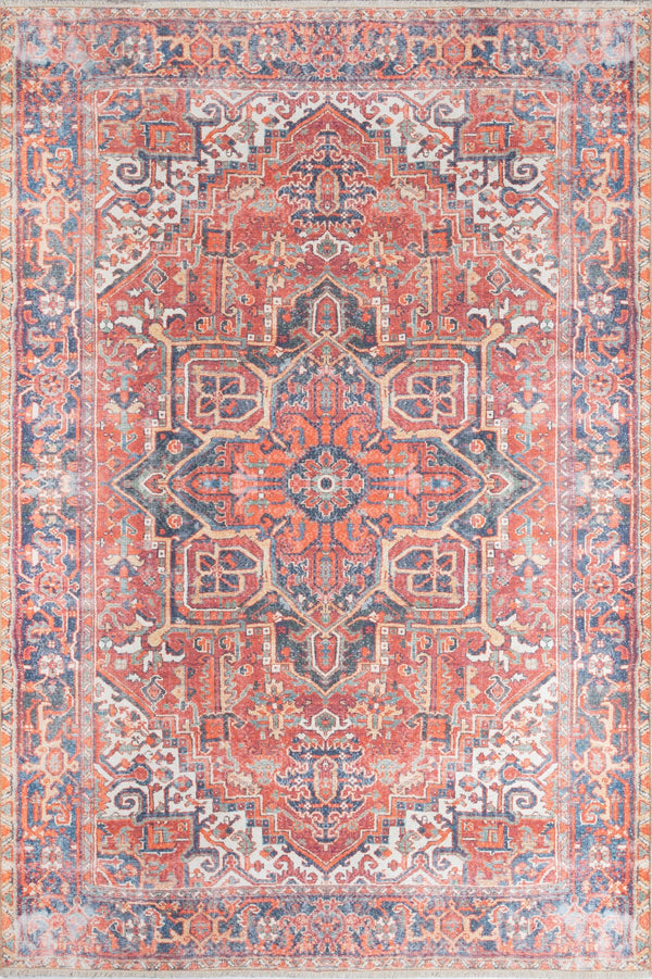 Momeni Chandler CHN-1 Machine Made Traditional Medallion Indoor Area Rug Red 9'6" x 12'6" CHANDCHN-1RED96C6
