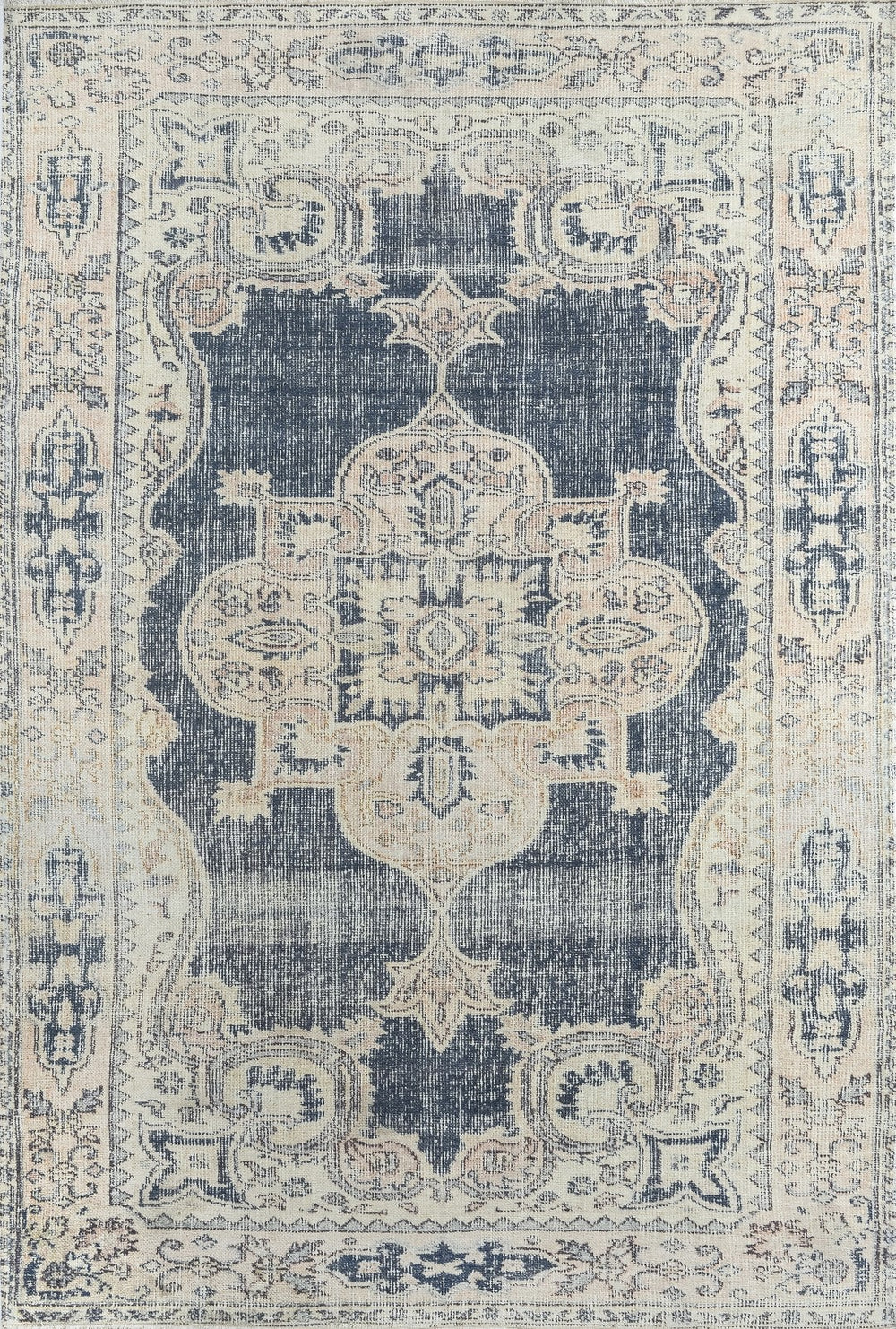 Momeni Chandler CHN-6 Machine Made Traditional Medallion Indoor Area Rug Navy 9'6" x 12'6" CHANDCHN-6NVY96C6