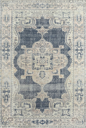 Momeni Chandler CHN-6 Machine Made Traditional Medallion Indoor Area Rug Navy 9'6" x 12'6" CHANDCHN-6NVY96C6