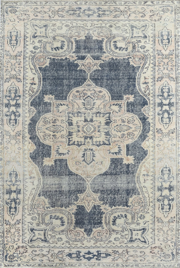 Momeni Chandler CHN-6 Machine Made Traditional Medallion Indoor Area Rug Navy 9'6" x 12'6" CHANDCHN-6NVY96C6